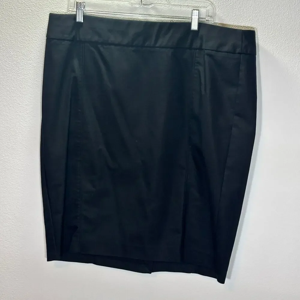 Lane Bryant Womens Black Stretch Pencil Skirt Size 18 Career Office Cotton Blend